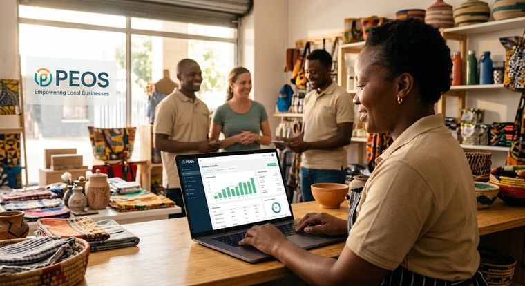 Small Business Solutions — PEOS retail analytics empowering local businesses at the counter.
